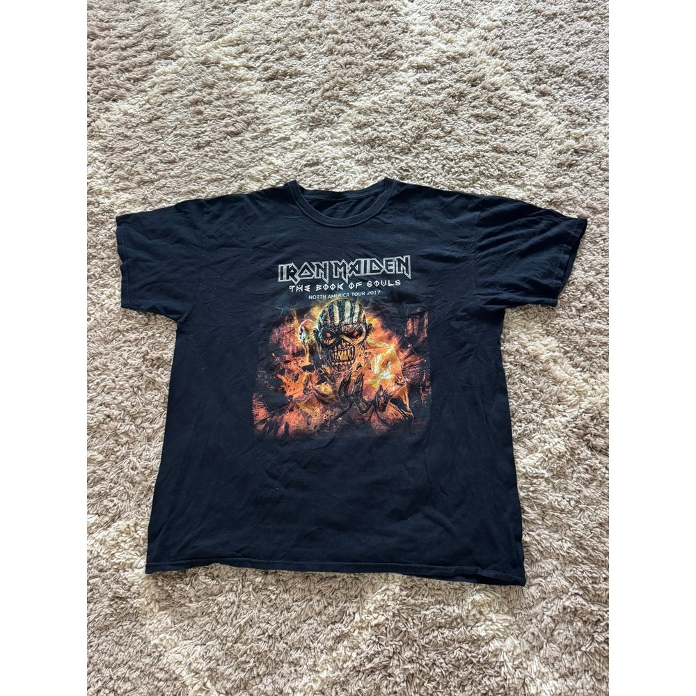 Iron Maiden The Book of Souls North America Tour 2017 Shirt Ghost Black XL